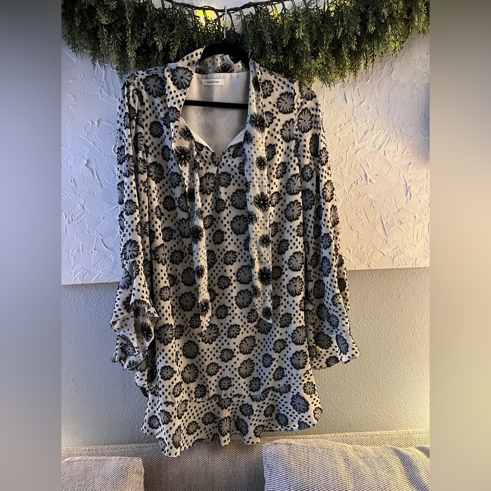 Max Studio Black and White Floral Dress